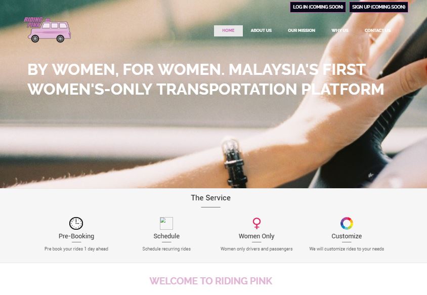 Riding Pink brings ride-hailing services a more feminine feel