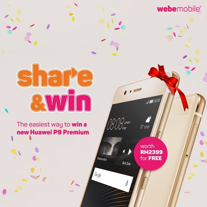 Win a new Huawei P9 Premium by posting your photo or video to webe