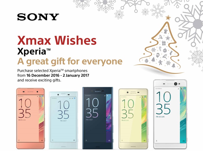 Sony Mobile offering free gifts from selected Xperia phones in their Sony Xmas Wishes promotion