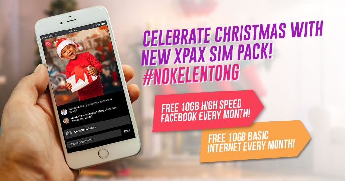 Share ALL of your happy holiday moments with the new Xpax, FREE 10GB high speed Facebook and 10GB basic Internet