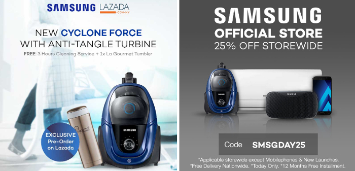 Samsung Cyclone Force Anti-tangle Turbine VC3100M Canister vacuum cleaner available for 1-day pre-order just for today, freebies included