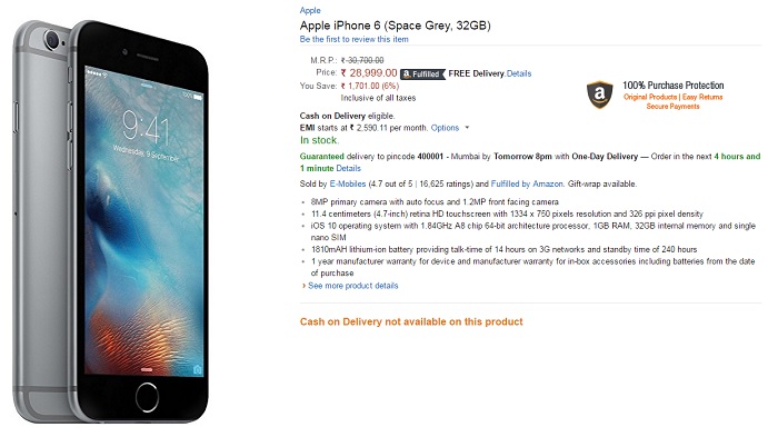 More 32gb Iphone 6 Spotted This Time In Space Grey On Amazon India Technave