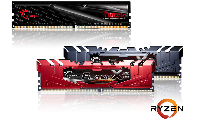 G.SKILL Announces Flare X Series and FORTIS Series DDR4 Memory for AMD Ryzen