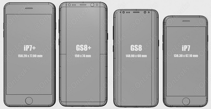 Rumour: Leaked. Size comparisons of Galaxy S8 and S8+. That S8+ is huge!