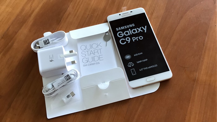 Samsung Galaxy C9 Pro unboxing and first impression hands-on video