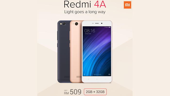 Xiaomi Redmi 4A with 32GB storage coming to Malaysia for RM509 on 18 March 2017