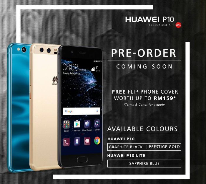 Pre-order sale for Huawei P10 and P10 Lite starting on 23 March 2017 across all platforms