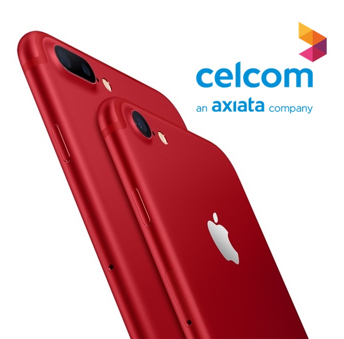 Celcom to offer Apple iPhone 7 and iPhone 7 Plus (PRODUCT)RED Special Edition in Malaysia tomorrow (31/3/17)