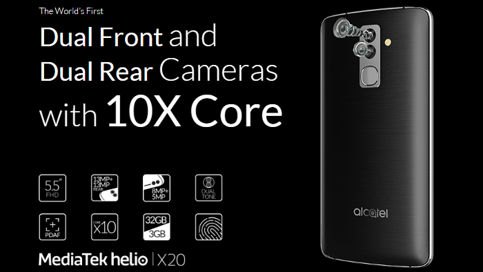 Alcatel Flash goes for world's first dual front and dual rear cameras + a deca-core MediaTek Helio X20 processor smartphone
