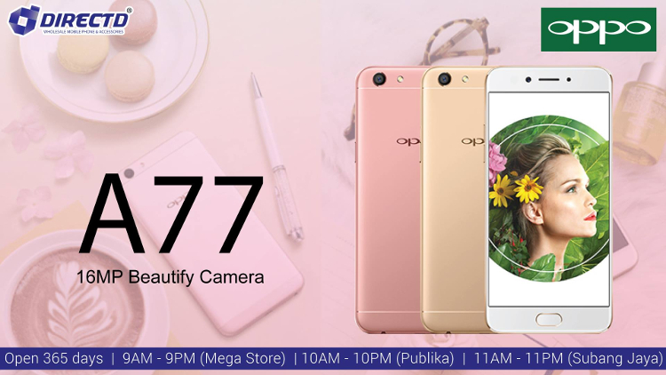 The OPPO A77 is now available in Malaysia for RM1398 with 4GB RAM, 64GB storage, 16MP front camera and more