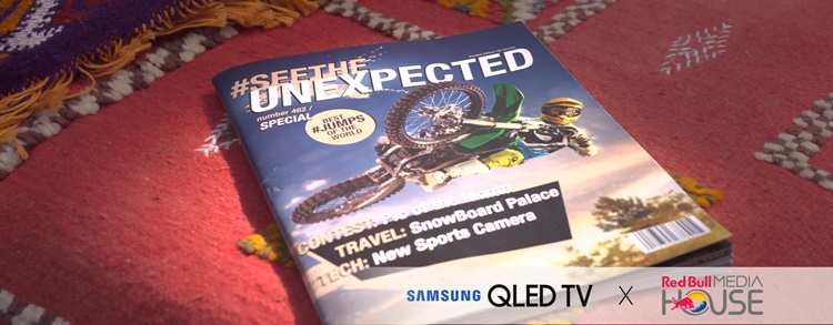Samsung teams up with Red Bull showcasing QLED TV's image quality in "See the Unexpected" video series