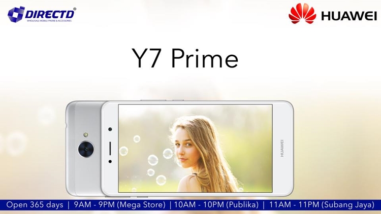 HUAWEI Y7 Prime now available at DirectD for only RM999!