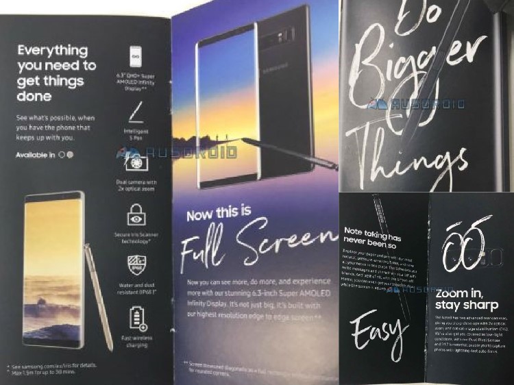 Samsung Galaxy Note 8 tech specs like dual rear camera might have been confirmed thanks to leaked sales brochure?