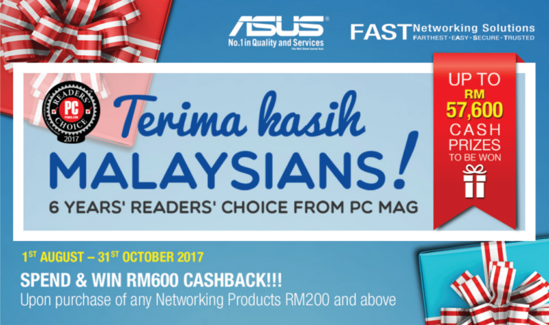 ASUS announces Terima Kasih Malaysians promo, spend & win RM600 cash back!