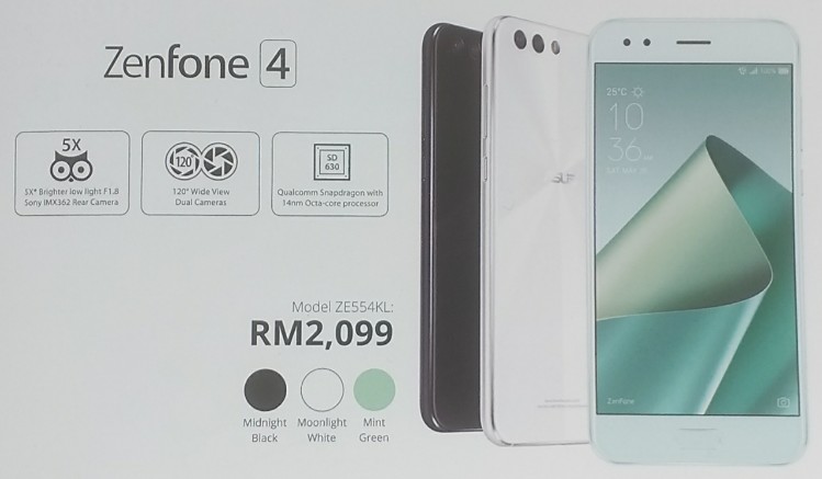 ASUS ZenFone 4 ZE554KL price leak confirms it at RM2099