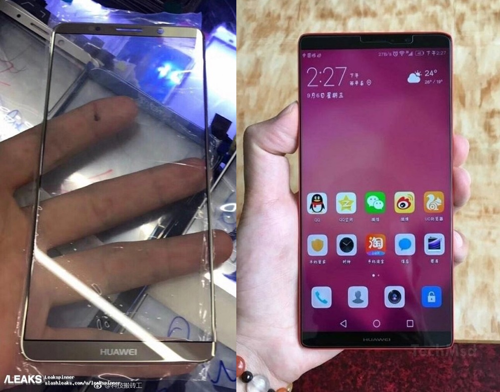 Full Huawei Mate 10 body image "leaked" revealing its EntireView display in full glory