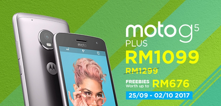 Moto G5 Plus is now on promotion for RM1099 only till 2 Oct 2017 on Lazada Malaysia