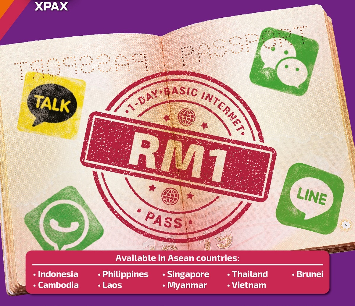 Xpax users can now enjoy roaming with 1-Day Basic Internet Pass from RM1 only