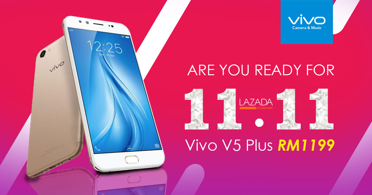 vivo V5Plus priced at RM1199 on 11.11 at Lazada Malaysia