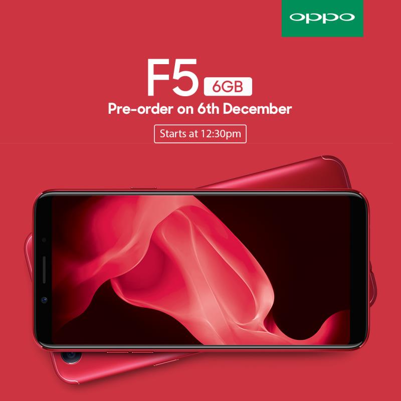 OPPO F5 6GB Red Edition launching on 6 December 2017 + F5 Youth officially revealed in the Philippines from ~RM1135