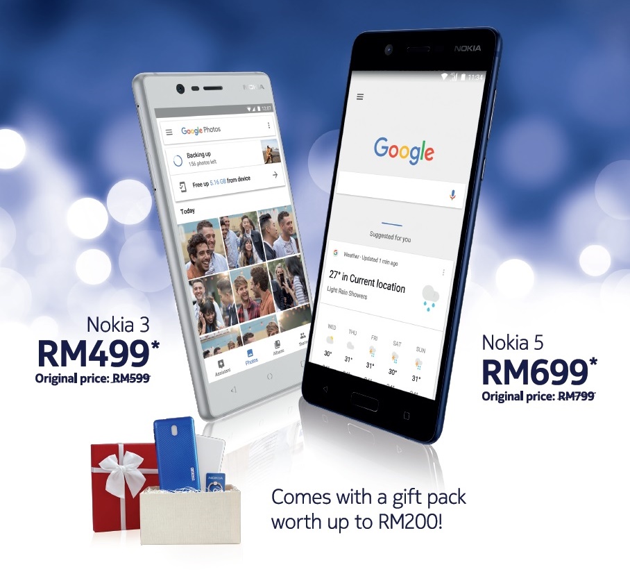 Nokia 3 and Nokia 5 now on promotion sale from RM499 + free gift pack