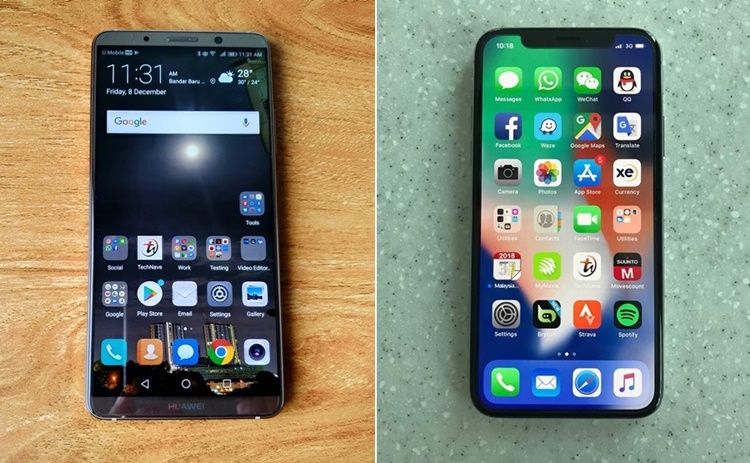 iphone vs 10 pro x huawei apple mate