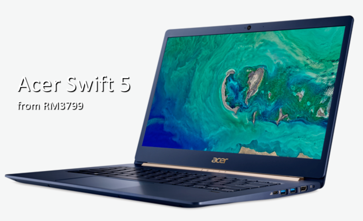 All-new ultraslim and ultralight 14-inch Acer Swift 5 laptop now in Malaysia from RM3799