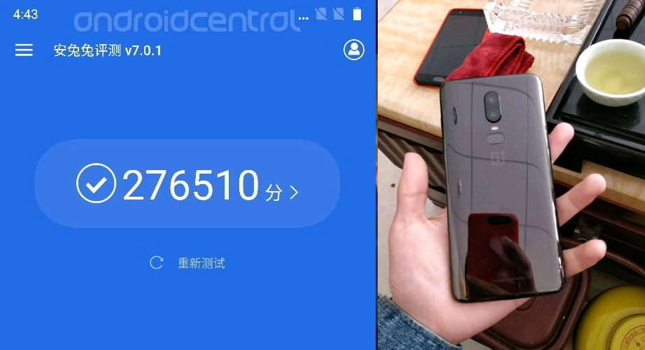 OnePlus 6 scored 276k points from AnTuTu