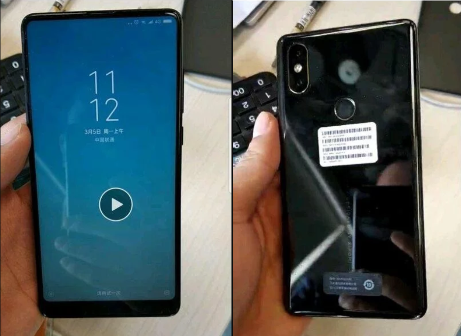 Another Xiaomi Mi Mix 2S photo leak, shows a nearly fullview display with no notch