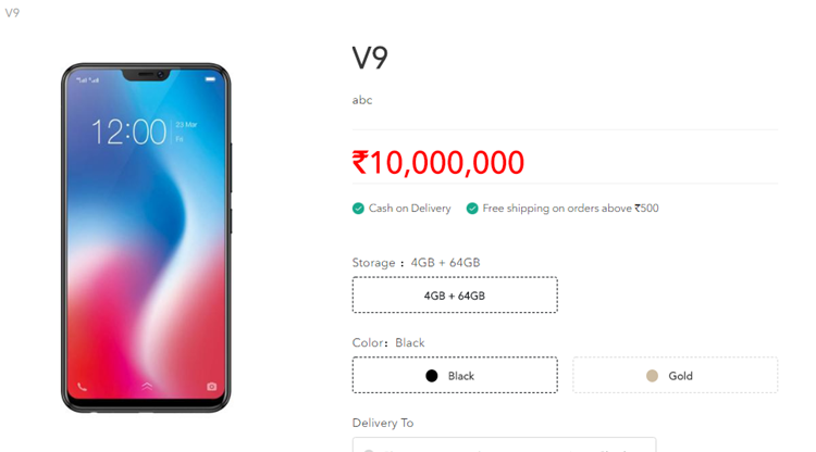 Full vivo V9 tech-specs, availability and a fake price tag revealed online