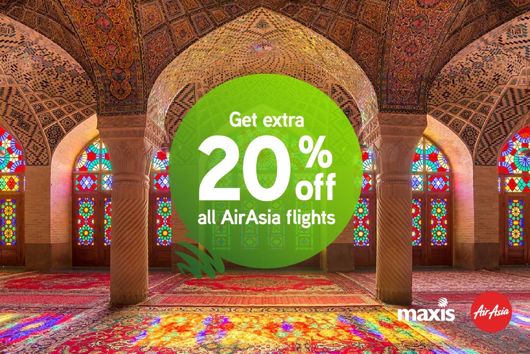 Maxis users can now redeem 20% off from all AirAsia flights