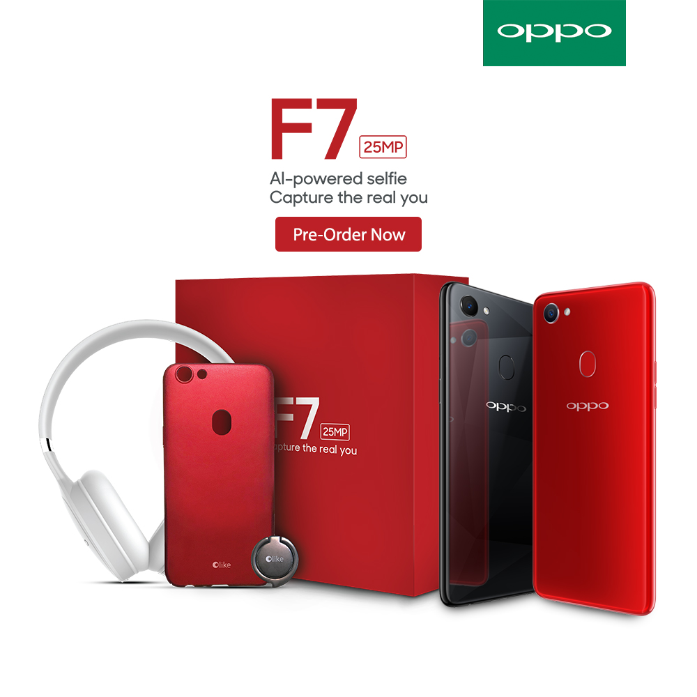 OPPO F7 pre-order sales to start on 16 April 2018 with a gift box worth RM299