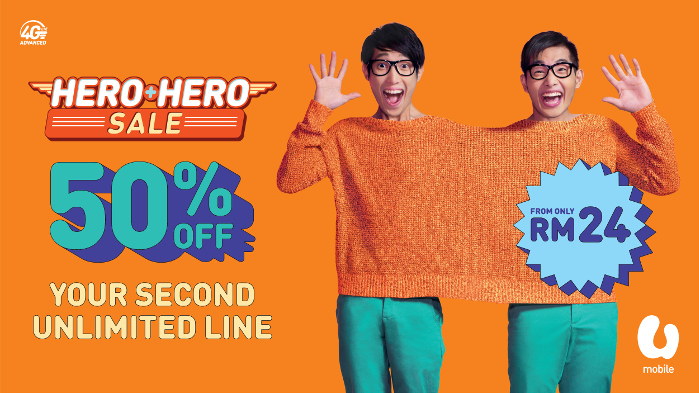 Get 50% off your second HERO line with U Mobile's HERO+HERO Sale
