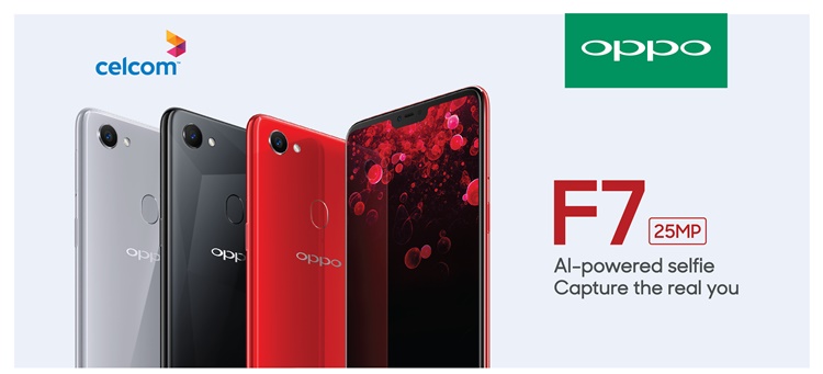 OPPO F7 now available on Celcom EasyPhone and Bundle Plans, going as low as RM35/month or even free