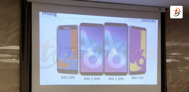 Money shot for Samsung Galaxy J4, J6 and A6 (2018) series leaked online, starting price from RM599