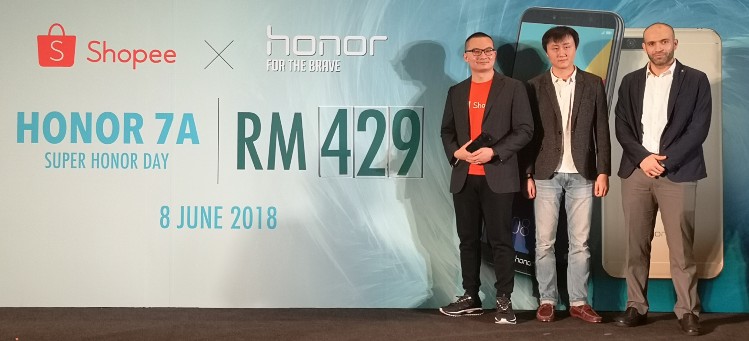 honor 7A and Phantom Green honor 10 launch with Shopee Malaysia, coming 8 June 2018 for Super honor Day