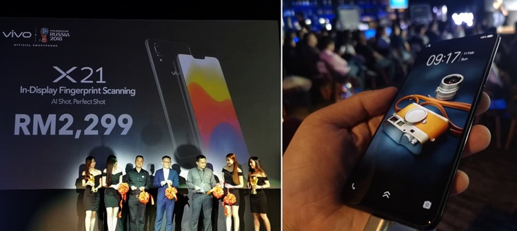 Vivo's first in-display fingerprint sensor X21 phone has arrived for RM2299