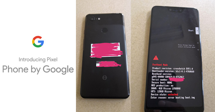 Physical image of Pixel 3 XL leaked showcasing a notch on the display