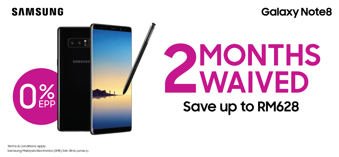 Samsung Galaxy Note8 now on 0% Easy Payment Plan with savings up to RM628