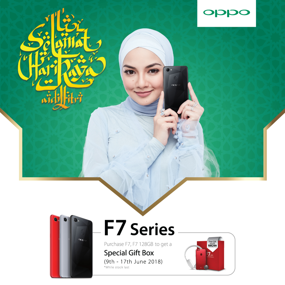 Get a free RM299 Raya Gift Box from purchasing an OPPO F7 or F7 128GB phone