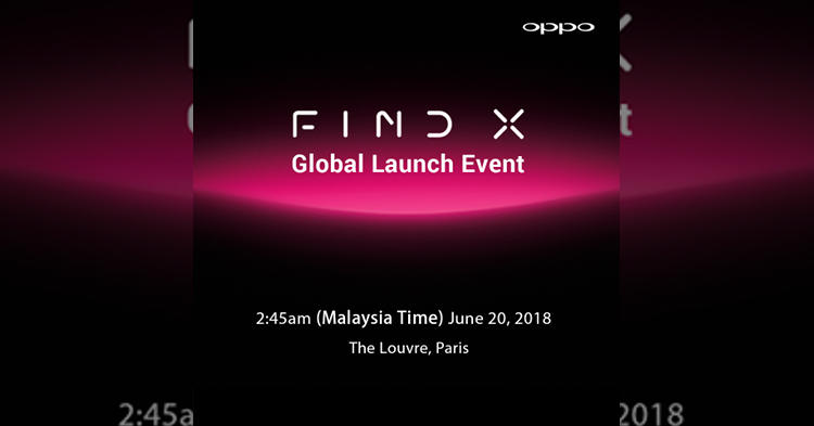 Catch the OPPO Find X live stream at 2:45AM on 20 June 2018