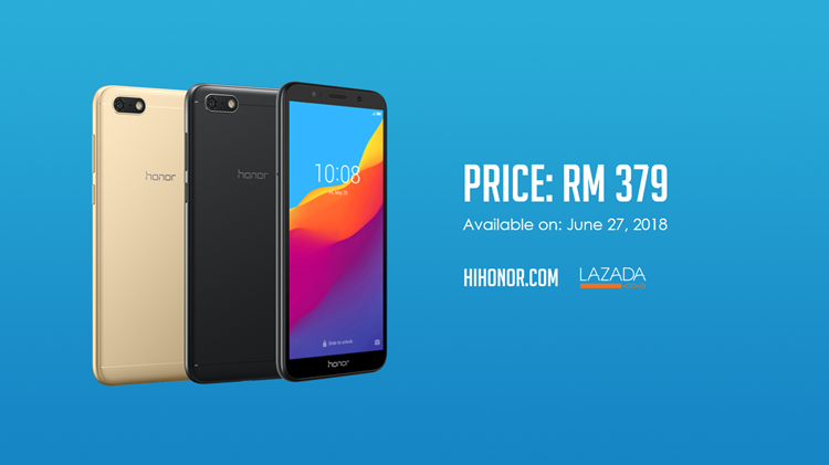 Budget-friendly honor 7S with 5.45-inch HD+ display, 3020mAh battery and more to be on sale for RM379 from 27 June onwards