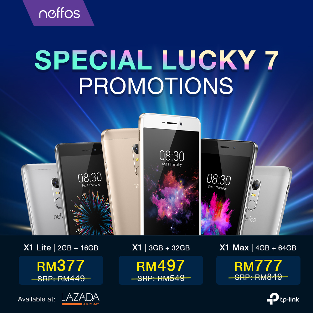 Get a Neffos X smartphone from Lucky 7 Promotion starting from RM377