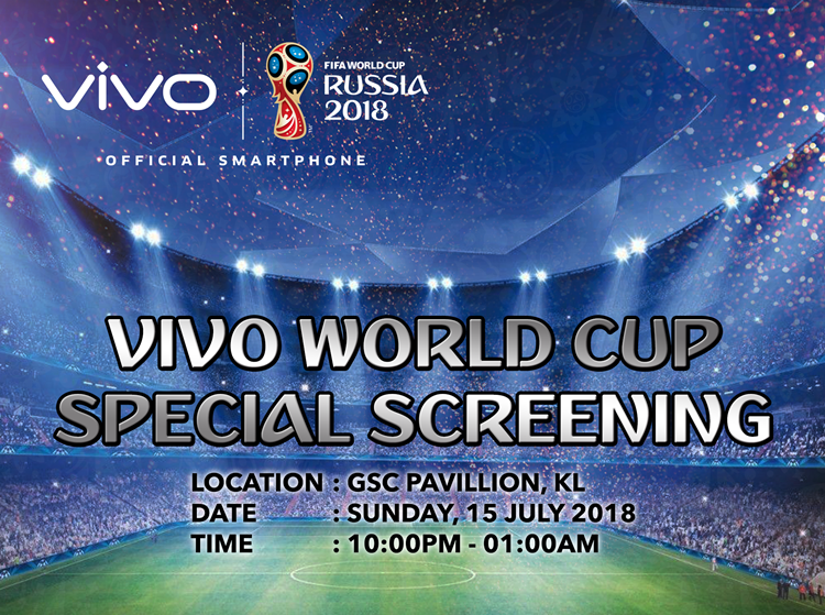 vivo Malaysia invites Malaysians to watch the FIFA World Cup 2018 final at GSC Pavilion KL for free