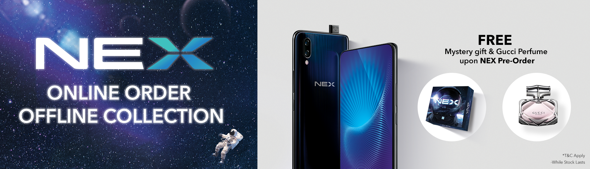 vivo NEX pre-order kicking off with a RM399 mystery gift box and a chance to win a free Gucci Perfume