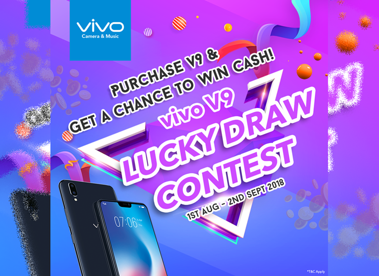 Stand a chance to win RM1199 when purchasing the vivo V9