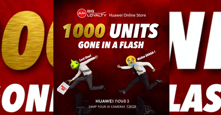All 1000 AirAsia Big Huawei Nova 3 Red edition officially sold out