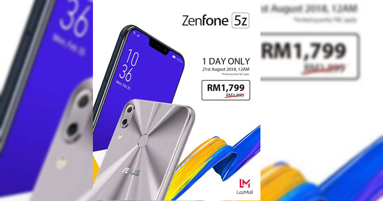 ASUS ZenFone 5z now on flash sale for RM1799 on Lazada for one day only
