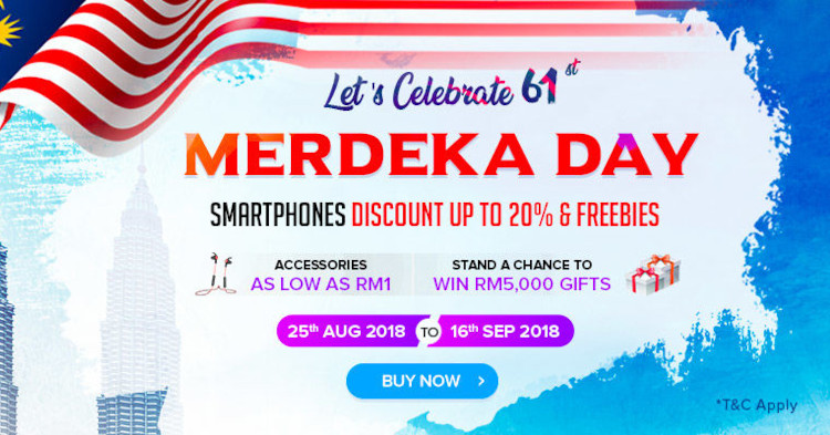 Get discount up to 20% and freebies with Honor this 61st Merdeka Celebration until 16 September 2018