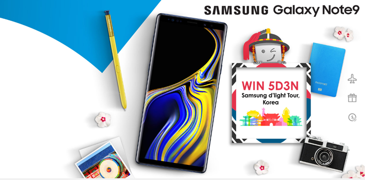 Win an all-expense-paid 5D3N trip to South Korea by signing up with any Celcom Mobile plan for the Samsung Galaxy Note 9